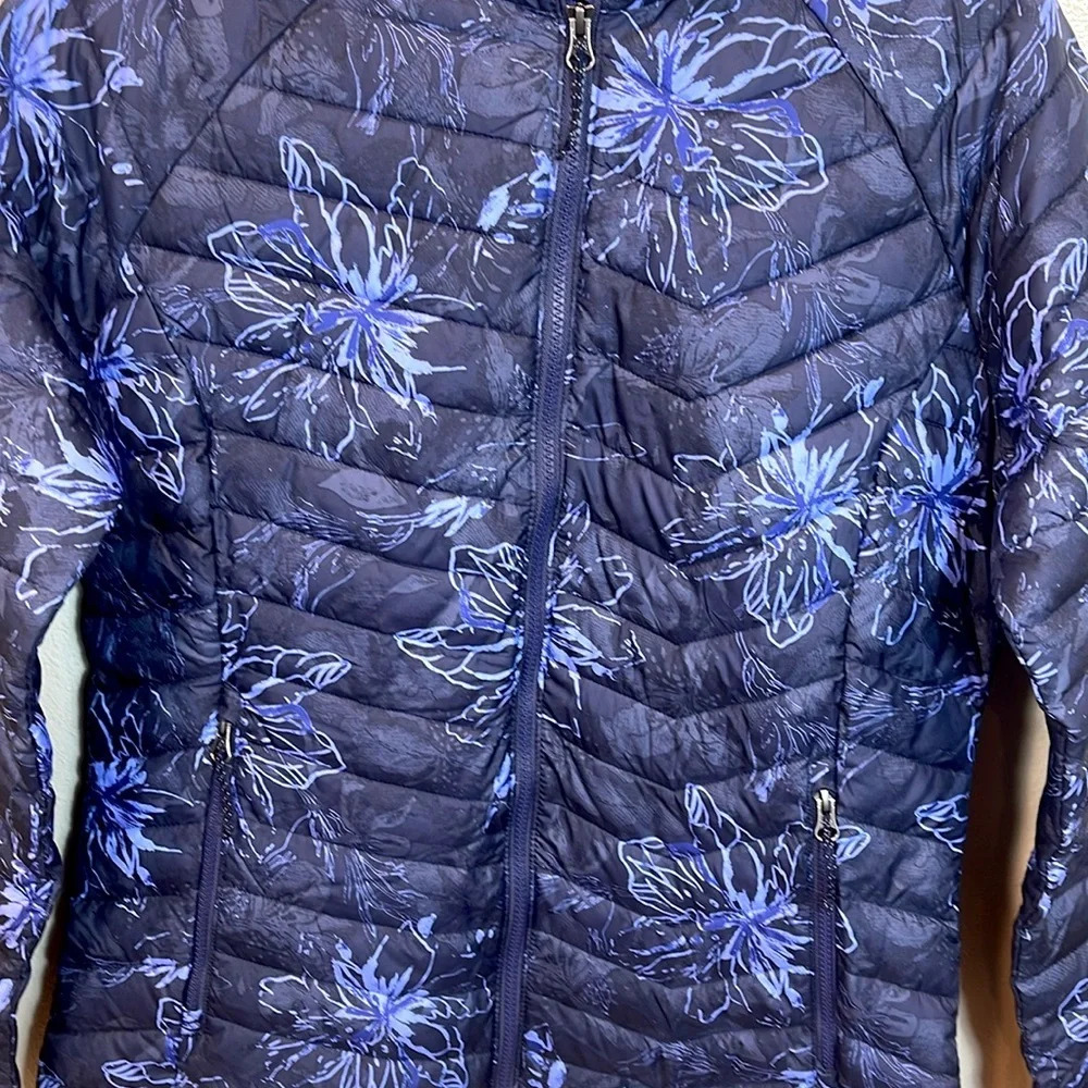Columbia Navy Floral Puffer Jacket - Picture 5 of 12